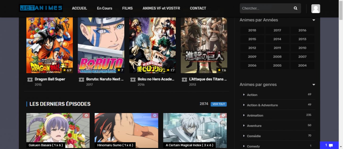 Visitez JetAnimes.com - Les Meilleurs Animes en Streaming HD VF et VOSTFR
