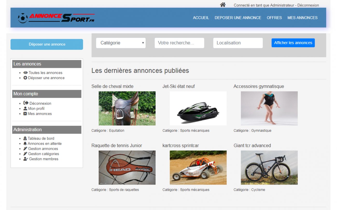 Visitez Annoncesport.fr