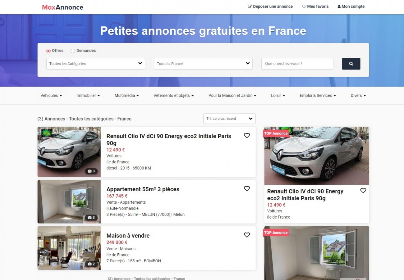 Visitez Site de Petites Annonces Gratuites en France