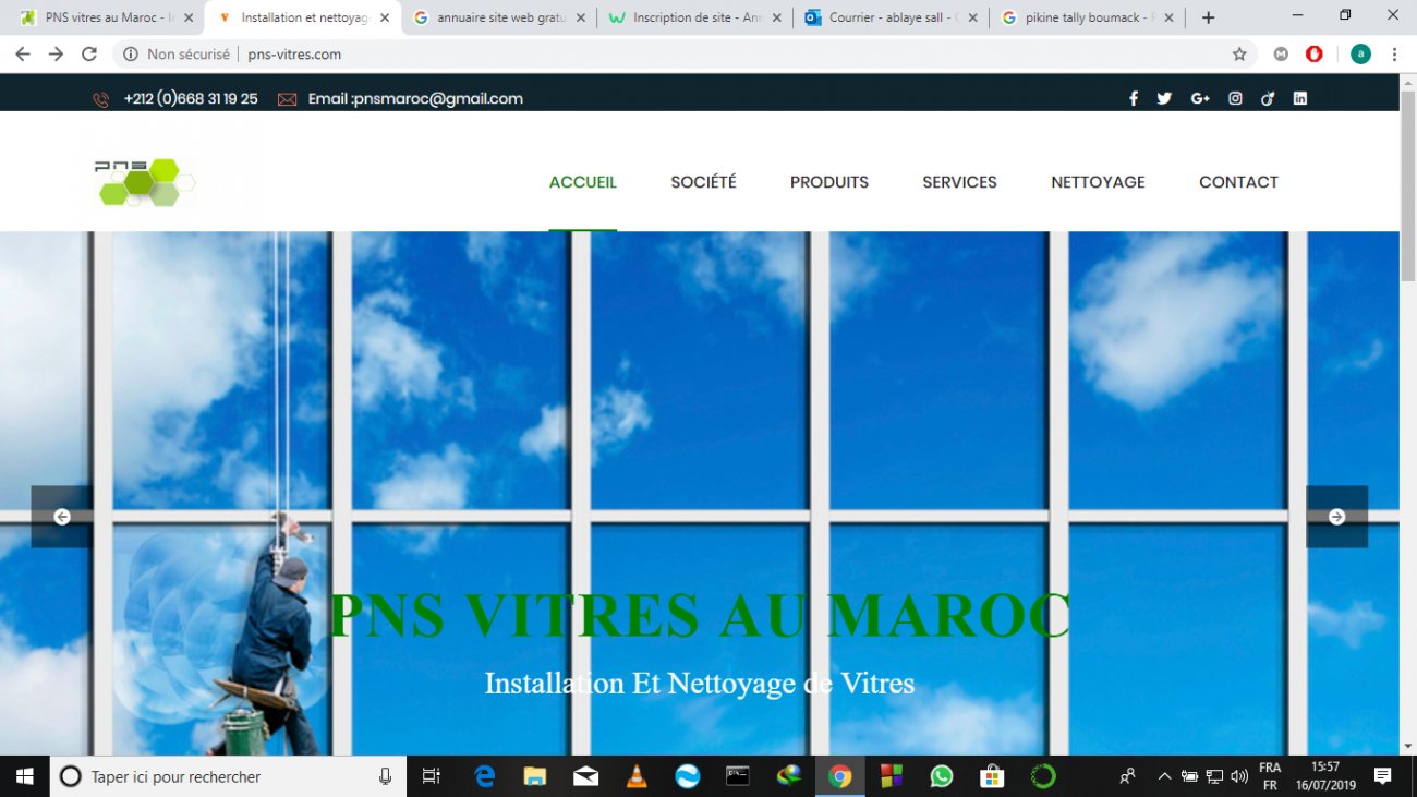 Visitez PNS vitres maroc istallation et nettoyage de vitres