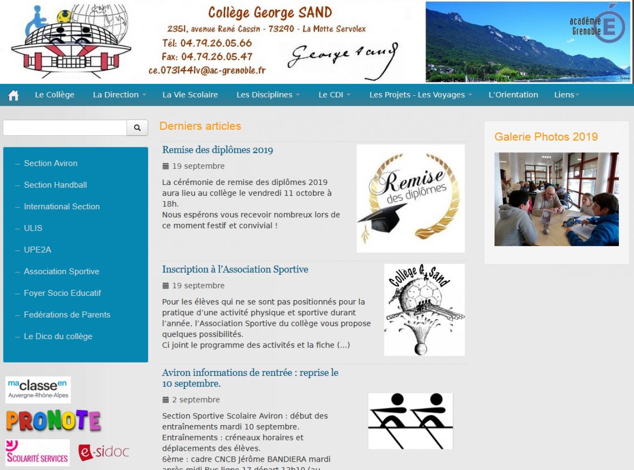 Visitez Collège George Sand - La Motte Servolex (Savoie)