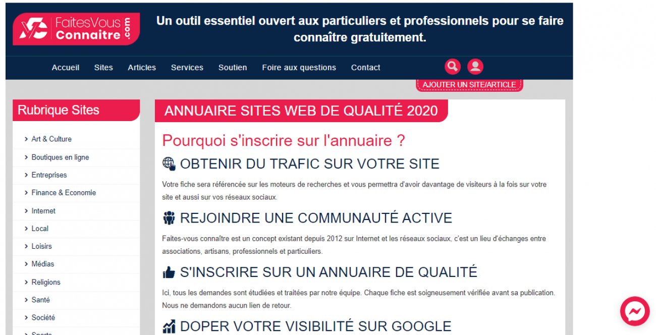 Visitez Faitesvousconnaitre.com annuaire gratuit et de qualité