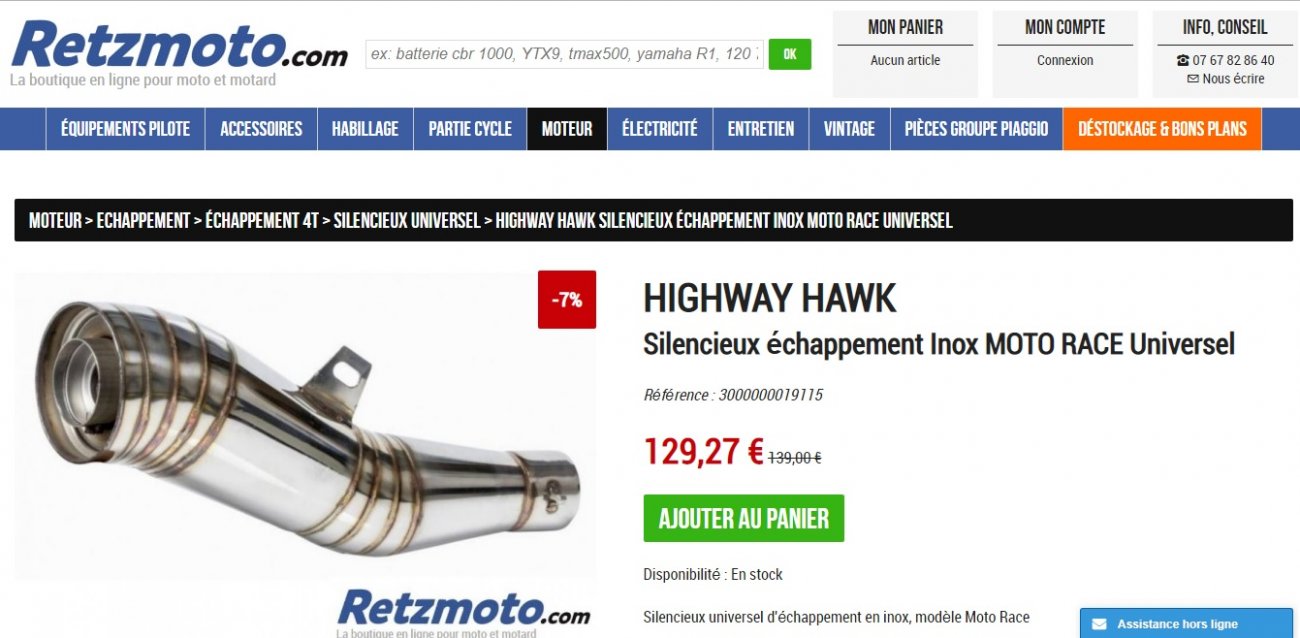 Visitez Retzmoto.com, La boutique en ligne pour moto et motard.